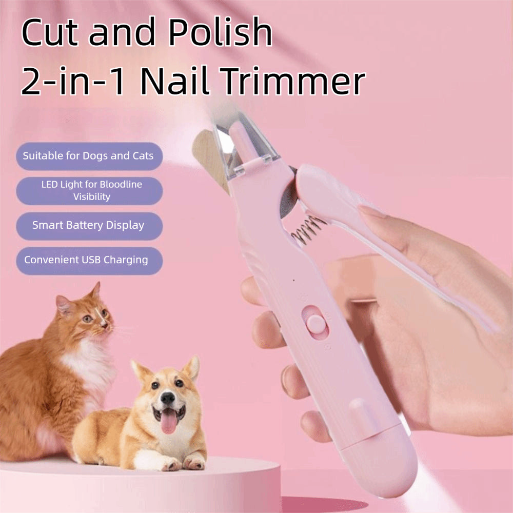 LED Pet Nail Trimmer – Safe 2-in-1 Grooming Clippers