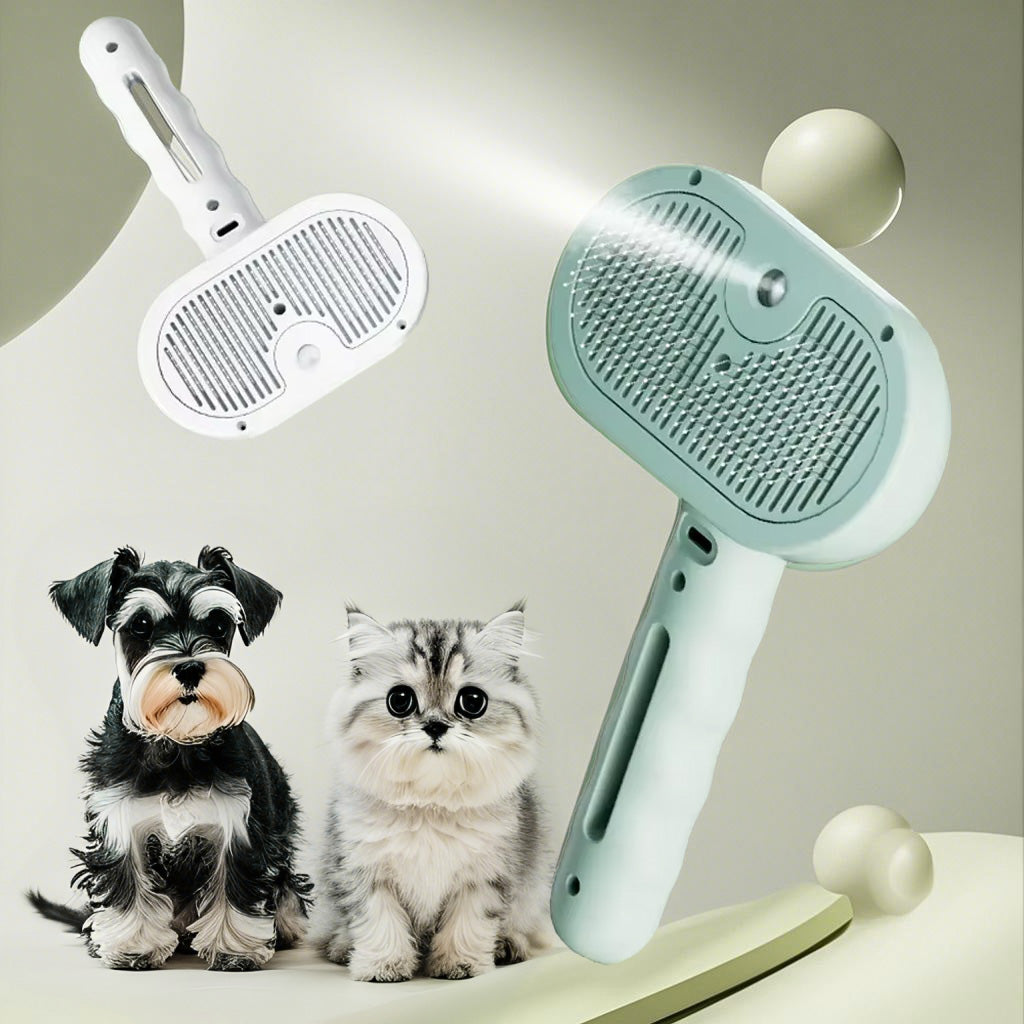 2-in-1 Pet Spray Grooming Comb – Dematting & Fur Removal
