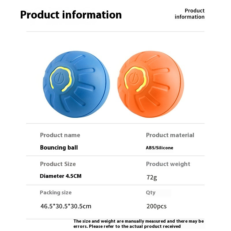 Auto Moving Smart Pet Ball – USB Rechargeable Toy