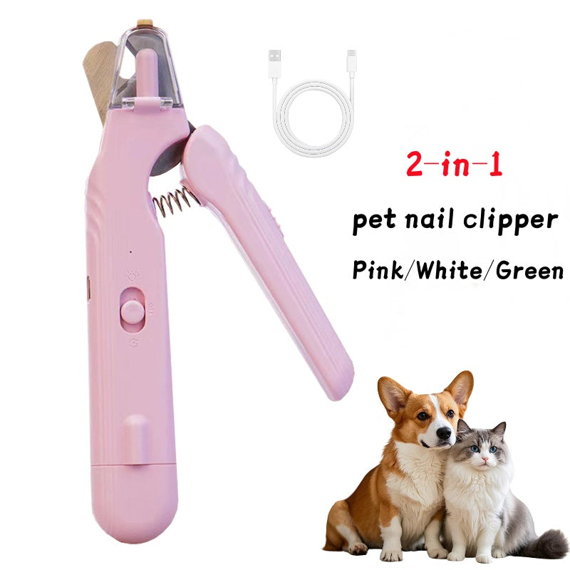 LED Pet Nail Trimmer – Safe 2-in-1 Grooming Clippers