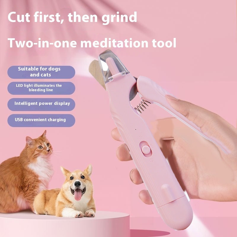 LED Pet Nail Trimmer – Safe 2-in-1 Grooming Clippers