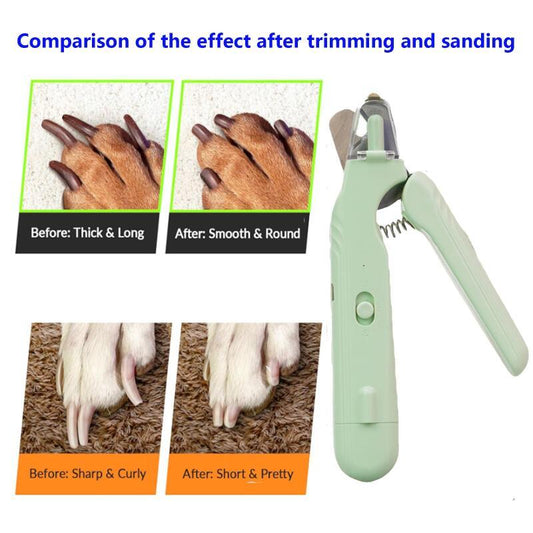 LED Pet Nail Trimmer – Safe 2-in-1 Grooming Clippers