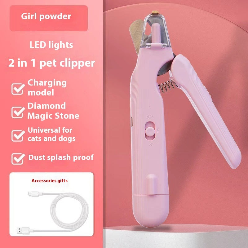 LED Pet Nail Trimmer – Safe 2-in-1 Grooming Clippers