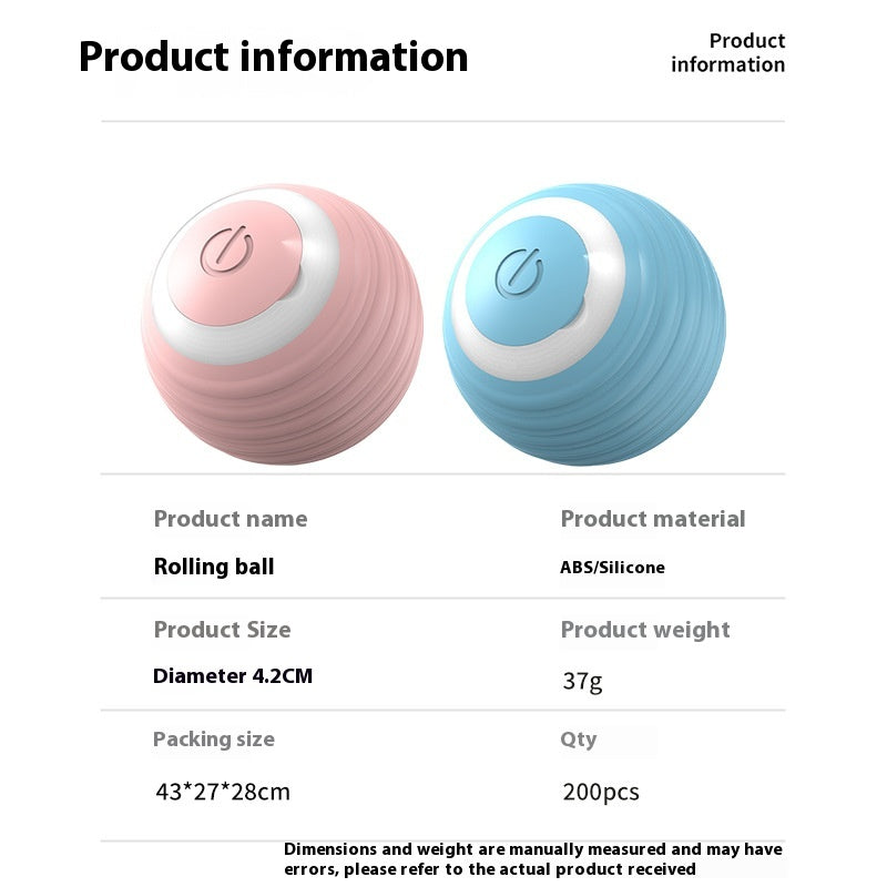 Auto Moving Smart Pet Ball – USB Rechargeable Toy